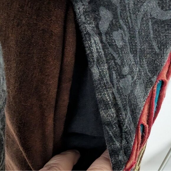 Rising International Embroidered Floral Dress Womens Size Small Brown Artsy Boho - Picture 7 of 9